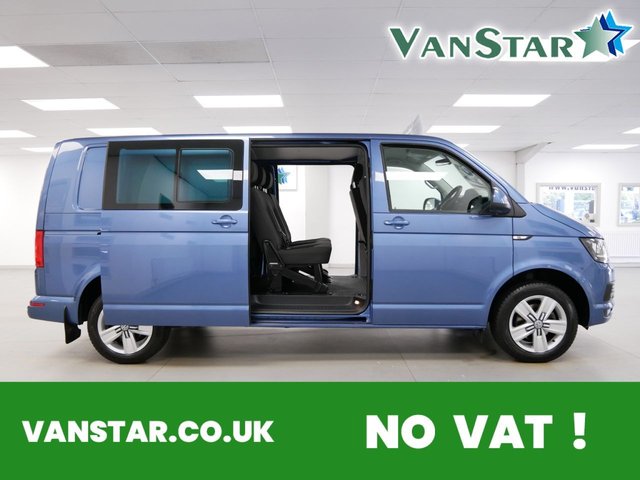 View our Volkswagen Transporter T32 2.0 TDI 140 BMT HIGHLINE LWB KOMBI 6 SEATER ( HIGH SPEC / NO VAT ! )
