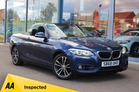 USED 2018 68 BMW 2 SERIES 1.5 218i GPF Sport Convertible 2dr Petrol Manual Euro 6 (s/s) (136 ps) - EURO 6 - ULEZ, SAT NAV, POWER ROOF, P/SENSORS, 17" ALLOYS, LEDS, 6 SPEED, DAB & BLUETOOTH