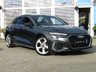 USED 2022 72 AUDI A3 1.5 TFSI 35 S line Sportback 5dr Petrol S Tronic Euro 6 (s/s) (150 ps) Finished DAYTONA GREY with contrasting BLACK LEATHER trim. This fantastic facelift model is dripping with tech and desirability. It combines a great interior with a refined driving experience. Features include Virtual Dash, Apple Play, Sat Nav, DAB radio, Rear Park Sensors, B/Tooth Cruise Control, Leather, 2 Keys, 18" Alloys and much more. Dealer Serviced at 19977 miles, 41539 miles and on arrival at 61688 miles.
