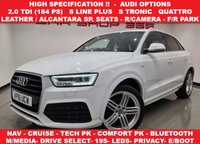 USED 2016 16 AUDI Q3 2.0 TDI S line Plus SUV 5dr Diesel S Tronic quattro Euro 6 (s/s) (184 ps) 