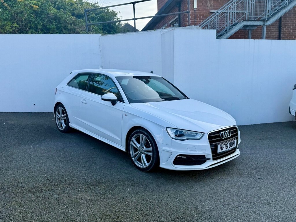 USED 2016 16 AUDI A3 1.6 TDI S line Hatchback 3dr Diesel Manual Euro 6 (s/s) (Nav) (110 ps) ONLY &pound;20 PER YEAR ROAD TAX