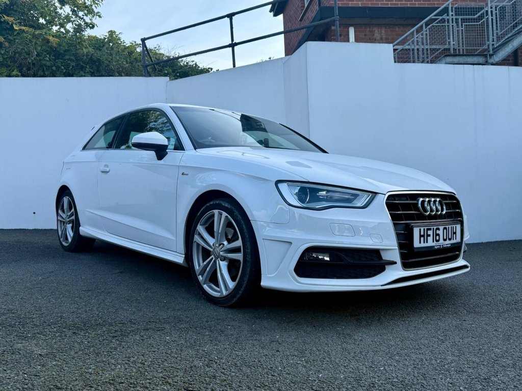 USED 2016 16 AUDI A3 1.6 TDI S line Hatchback 3dr Diesel Manual Euro 6 (s/s) (Nav) (110 ps) ONLY &pound;20 PER YEAR ROAD TAX