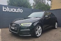 USED 2018 68 AUDI A3 1.5 TFSI CoD 35 S line Sportback 5dr Petrol S Tronic Euro 6 (s/s) (150 ps) Dual zone climate control A/C, Satellite navigation, Apple Car Play, Android Auto, Cruise control, Bluetooth, Voice control, USB input, Auto wipers, Dynamic drive modes, Auto dimming rearview mirror, Heated wingmirrors, DAB radio, LED daytime running lights, Rear sensors, Auto headlights, 18" Alloy wheels.