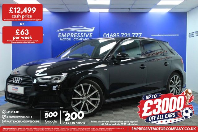 View our Audi A3 1.0 TFSI 30 Black Edition Sportback 5dr Petrol Manual Euro 6 (s/s) (116 ps)