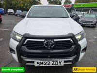 USED 2022 22 TOYOTA HI-LUX 2.8 D-4D Invincible X Double Cab, 85,000 miles, 1 owner, ULEZ Euro 6, Automatic, Air Conditioning, Sat Nav, Rear Camera, Final price +VAT @20%! This 2022 Toyota Hilux D-4D Invincible X presents a superb ownership proposition, having been meticulously maintained by just one owner from new. This robust Four Wheel Drive pickup is powered by an efficient 2.8 litre Euro 6 diesel engine, ensuring capable performance for any task. The Invincible X trim level comes equipped with a host of desirable features, including bright LED headlights for enhanced visibility, front and rear parking sensors, and a rear view camera to aid manoeuvring. Inside