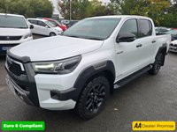 USED 2022 22 TOYOTA HI-LUX 2.8 D-4D Invincible X Double Cab, 85,000 miles, 1 owner, ULEZ Euro 6, Automatic, Air Conditioning, Sat Nav, Rear Camera, Final price +VAT @20%! This 2022 Toyota Hilux D-4D Invincible X presents a superb ownership proposition, having been meticulously maintained by just one owner from new. This robust Four Wheel Drive pickup is powered by an efficient 2.8 litre Euro 6 diesel engine, ensuring capable performance for any task. The Invincible X trim level comes equipped with a host of desirable features, including bright LED headlights for enhanced visibility, front and rear parking sensors, and a rear view camera to aid manoeuvring. Inside