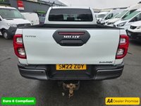 USED 2022 22 TOYOTA HI-LUX 2.8 D-4D Invincible X Double Cab, 85,000 miles, 1 owner, ULEZ Euro 6, Automatic, Air Conditioning, Sat Nav, Rear Camera, Final price +VAT @20%! This 2022 Toyota Hilux D-4D Invincible X presents a superb ownership proposition, having been meticulously maintained by just one owner from new. This robust Four Wheel Drive pickup is powered by an efficient 2.8 litre Euro 6 diesel engine, ensuring capable performance for any task. The Invincible X trim level comes equipped with a host of desirable features, including bright LED headlights for enhanced visibility, front and rear parking sensors, and a rear view camera to aid manoeuvring. Inside