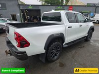 USED 2022 22 TOYOTA HI-LUX 2.8 D-4D Invincible X Double Cab, 85,000 miles, 1 owner, ULEZ Euro 6, Automatic, Air Conditioning, Sat Nav, Rear Camera, Final price +VAT @20%! This 2022 Toyota Hilux D-4D Invincible X presents a superb ownership proposition, having been meticulously maintained by just one owner from new. This robust Four Wheel Drive pickup is powered by an efficient 2.8 litre Euro 6 diesel engine, ensuring capable performance for any task. The Invincible X trim level comes equipped with a host of desirable features, including bright LED headlights for enhanced visibility, front and rear parking sensors, and a rear view camera to aid manoeuvring. Inside