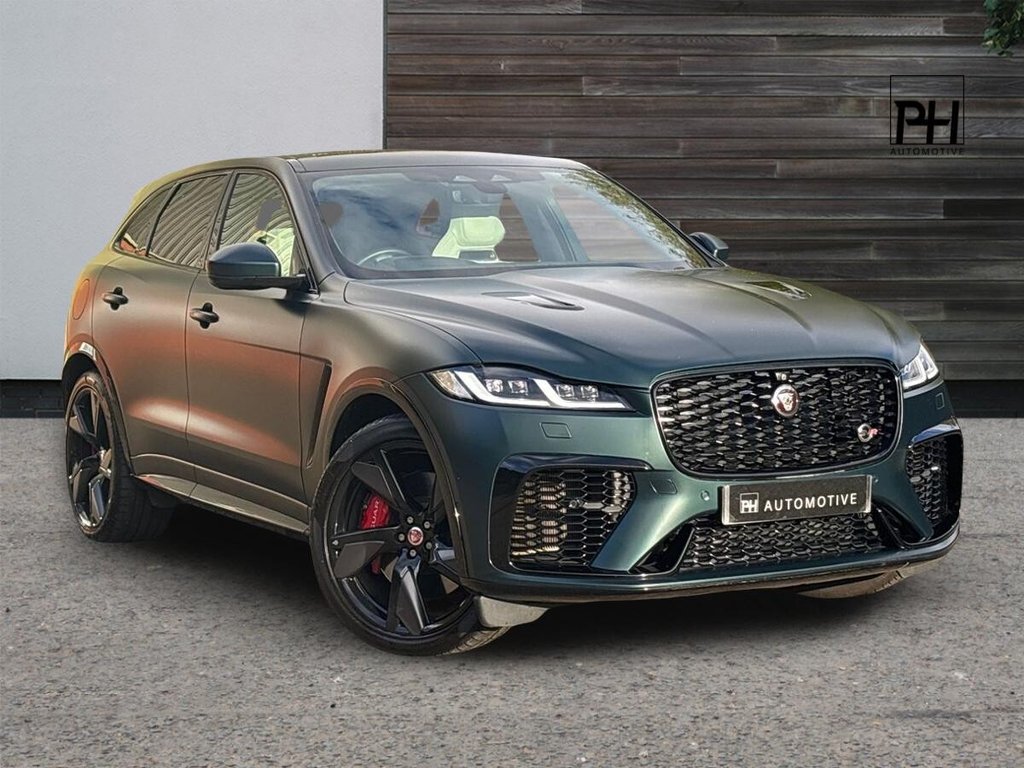USED 2022 F JAGUAR F-PACE 5.0 P550 V8 SVR SUV 5dr Petrol Quickshift AWD Euro 6 (s/s) (550 ps) BRITISH RACING GREEN|HEAD UP DISPLAY