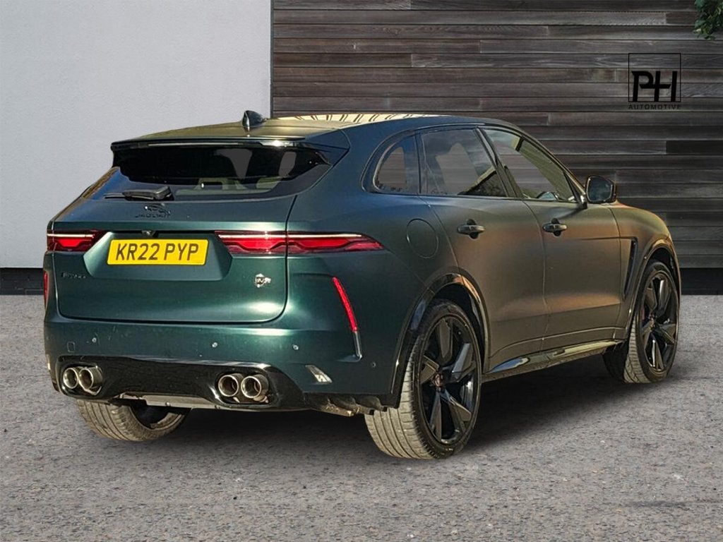 USED 2022 F JAGUAR F-PACE 5.0 P550 V8 SVR SUV 5dr Petrol Quickshift AWD Euro 6 (s/s) (550 ps) BRITISH RACING GREEN|HEAD UP DISPLAY