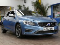 USED 2013 63 VOLVO V60 2.0 D4 R-Design Lux Nav Estate 5dr Diesel Manual Euro 5 (s/s) (163 ps) &pound;35 ROAD TAX SAT NAV HEATED SEATS PART LEATHER INTERIOR CRUISE CONTROL PARKING SENSORS 3 OWNERS SERVICE HISTORY
