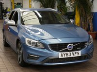 USED 2013 63 VOLVO V60 2.0 D4 R-Design Lux Nav Estate 5dr Diesel Manual Euro 5 (s/s) (163 ps) &pound;35 ROAD TAX SAT NAV HEATED SEATS PART LEATHER INTERIOR CRUISE CONTROL PARKING SENSORS 3 OWNERS SERVICE HISTORY
