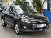 USED 2012 62 VOLKSWAGEN TIGUAN 2.0 TDI BlueMotion Tech SE SUV 5dr Diesel DSG 4WD Euro 5 (s/s) (140 ps) SAT NAV SUNROOF HEATED LEATHER INTERIOR CRUISE CONTROL PARKING SENSORS 4 OWNERS 12 SERVICES TO 98K MILES INC CAMBELT