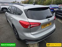 USED 2019 69 FORD FOCUS Silver 1.0T EcoBoost Estate, 55,600 miles 2 owners, Euro 6 ULEZ compliant, 6-Speed Manual, Sat Nav, Heated seats, Panoramic roof, Alloys, great spec. This 2019 Ford Focus T Active X presents an excellent opportunity with its MOT valid until October 2026, offering peace of mind for the coming years. This Euro 6 compliant model features a 1.0L petrol engine and is presented in the Active X trim. Inside, you'll find a wealth of desirable features designed for comfort and convenience, including a B&O PLAY Premium Audio System for an enhanced listening experience, front and rear parking sensors with parking assistance, and heated front seats f