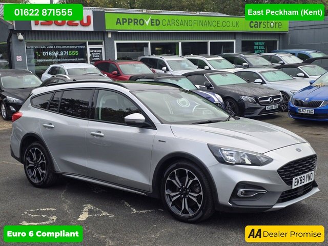 View our Ford Focus Silver 1.0T EcoBoost Estate, 55,600 miles 2 owners, Euro 6 ULEZ compliant, 6-Speed Manual, Sat Nav, Heated seats, Panoramic roof, Alloys, great spec.
