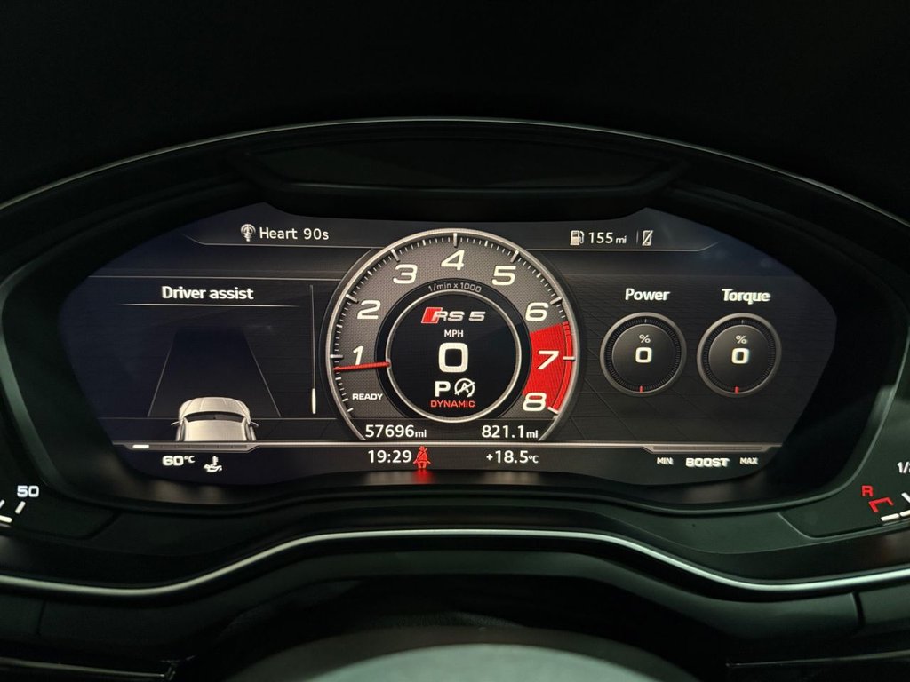USED 2019 19 AUDI RS5 2.9 TFSI V6 Sport Edition Sportback 5dr Petrol Tiptronic quattro Euro 6 (s/s) (450 ps) PAN ROOF+R/CAMERA+APPLE CARPLAY