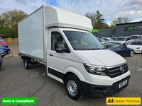 USED 2019 19 VOLKSWAGEN CRAFTER White 2.0 TDI CR35 Luton, 89,000 miles, 1 owner, Euro 6 ULEZ, 6-speed, Bluetooth, Electric Tail lift, Full Service History, great spec, + VAT @ 20%! This 2019 Volkswagen Crafter presents an exceptional ownership history, having been meticulously maintained by a single owner from new.  This 2.0 TDI CR35 Startline RWD LWB Euro 6 (s/s) 2dr model boasts a robust 2.0 litre diesel engine delivering a strong 138 bhp.  With a towing weight of 3000 kg and MOT valid until June 2026, it is ready for demanding tasks.  The Startline trim includes the Composition Audio system with Bluetooth connectivity, ensuring you stay connected on the go.  This Crafte