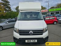 USED 2019 19 VOLKSWAGEN CRAFTER White 2.0 TDI CR35 Luton, 89,000 miles, 1 owner, Euro 6 ULEZ, 6-speed, Bluetooth, Electric Tail lift, Full Service History, great spec, + VAT @ 20%! This 2019 Volkswagen Crafter presents an exceptional ownership history, having been meticulously maintained by a single owner from new.  This 2.0 TDI CR35 Startline RWD LWB Euro 6 (s/s) 2dr model boasts a robust 2.0 litre diesel engine delivering a strong 138 bhp.  With a towing weight of 3000 kg and MOT valid until June 2026, it is ready for demanding tasks.  The Startline trim includes the Composition Audio system with Bluetooth connectivity, ensuring you stay connected on the go.  This Crafte