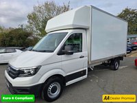 USED 2019 19 VOLKSWAGEN CRAFTER White 2.0 TDI CR35 Luton, 89,000 miles, 1 owner, Euro 6 ULEZ, 6-speed, Bluetooth, Electric Tail lift, Full Service History, great spec, + VAT @ 20%! This 2019 Volkswagen Crafter presents an exceptional ownership history, having been meticulously maintained by a single owner from new.  This 2.0 TDI CR35 Startline RWD LWB Euro 6 (s/s) 2dr model boasts a robust 2.0 litre diesel engine delivering a strong 138 bhp.  With a towing weight of 3000 kg and MOT valid until June 2026, it is ready for demanding tasks.  The Startline trim includes the Composition Audio system with Bluetooth connectivity, ensuring you stay connected on the go.  This Crafte