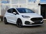 USED 2022 72 FORD FIESTA 1.5T EcoBoost ST-3 Hatchback 5dr Petrol Manual Euro 6 (s/s) (200 ps) Finished in FROZEN WHITE with contrasting EBONY SPORTS LEATHER ALCANTARA interior trim. It is impossible to ignore that this is one seriously fun car. If you are after some old-school hot hatch fun, the ST is hard to beat. Punching out 200 BHP faster than the old model. Features include SAT NAV, Rear View Camera, Cruise Control, Climate, Heated Seats, DAB, B/Tooth, LED day Lights, 2 Keys and much more. This Fiesta is a small car that you can really enjoy driving. Last Serviced at 30,023 miles.