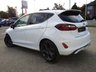 USED 2022 72 FORD FIESTA 1.5T EcoBoost ST-3 Hatchback 5dr Petrol Manual Euro 6 (s/s) (200 ps) Finished in FROZEN WHITE with contrasting EBONY SPORTS LEATHER ALCANTARA interior trim. It is impossible to ignore that this is one seriously fun car. If you are after some old-school hot hatch fun, the ST is hard to beat. Punching out 200 BHP faster than the old model. Features include SAT NAV, Rear View Camera, Cruise Control, Climate, Heated Seats, DAB, B/Tooth, LED day Lights, 2 Keys and much more. This Fiesta is a small car that you can really enjoy driving. Last Serviced at 30,023 miles.