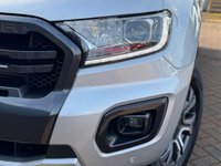 USED 2021 71 FORD RANGER 2.0 EcoBlue Wildtrak Pickup Double Cab 4 Door Moondust Silver Diesel Auto 4WD Euro 6 (s/s) (213 ps) MountainTop Roll Heated Leather Seats Sat Nav Apple Carplay Reverse Camera Roof Bars Polished Alloys Towbar