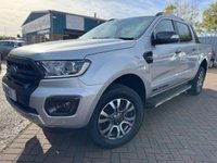 USED 2021 71 FORD RANGER 2.0 EcoBlue Wildtrak Pickup Double Cab 4 Door Moondust Silver Diesel Auto 4WD Euro 6 (s/s) (213 ps) MountainTop Roll Heated Leather Seats Sat Nav Apple Carplay Reverse Camera Roof Bars Polished Alloys Towbar