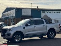 USED 2021 71 FORD RANGER 2.0 EcoBlue Wildtrak Pickup Double Cab 4 Door Moondust Silver Diesel Auto 4WD Euro 6 (s/s) (213 ps) MountainTop Roll Heated Leather Seats Sat Nav Apple Carplay Reverse Camera Roof Bars Polished Alloys Towbar