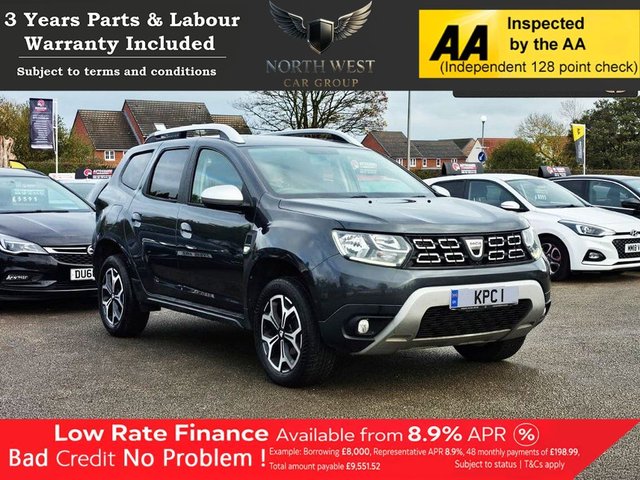 View our Dacia Duster 1.5 Blue dCi Prestige SUV 5dr Diesel Manual Euro 6 (s/s) (115 ps) NATIONWIDE PARTS & LABOUR WARRANTY INCLUDED + 12 MONTHS AA BREAKDOWN FREE