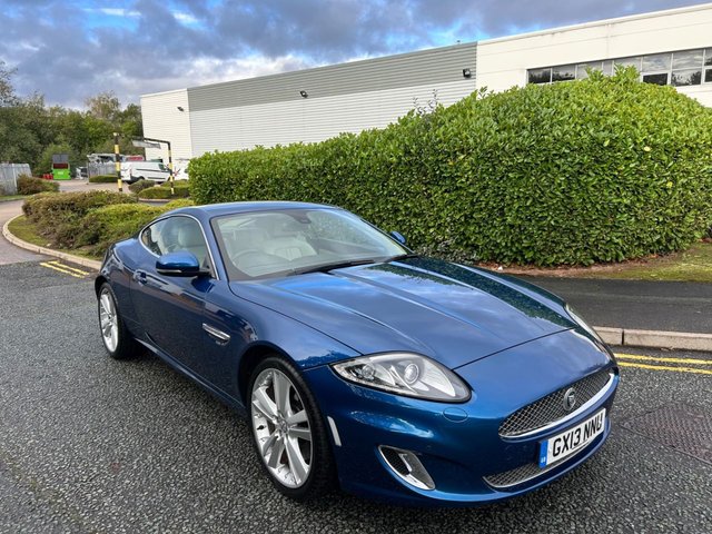 2013 13 Jaguar Xk 5.0 V8 Coupe 2dr Petrol Auto Euro 5 (385 ps)-1 Owner Car From New-Finished In Rare Kyanite Blue Metallic-Heated Ivory Leather Upholstery-Reverse Camera-20 Inch Alloy Wheels With Matching Dunlop Tyres-Satnav-Bluetooth-Mfsw-Dual Climate Control-Cruise Control-Electric Memory Front Seats-This Car Is a Credit to Its Previous Keeper. 