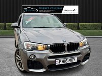 USED 2016 16 BMW X3 2.0 20d M Sport SUV 5dr Diesel Auto xDrive Euro 6 (s/s) (190 ps) HERE AT MOTOR SWITCH YOUR NEW MOTOR IS JUST A SWITCH AWAY WITH THIS BMW X3 20D M SPORT SUV 5DR 2.0 DIESEL AUTOMATIC XDRIVE EURO 6, WHICH COMES WITH A FULL 12 MONTHS NATIONWIDE WARRANTY AND ALSO COMES WITH A FULL 12 MONTHS MOT, THIS VEHICLE IS WELL MAINTAINED WITH 8 X SERVICE HISTORY STAMPS WITH THE LASY SERVICE BEING DONE AT 57316 MILES - 25.07.2025, ALSO COMES WITH 2 KEYS AND HAS LOW MILEAGE, FINANCE AVAILABLE FROM 10.9% APR, DELIVERY AVAILABLE, PART EX WELCOME, FULLY VALETED