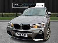 USED 2016 16 BMW X3 2.0 20d M Sport SUV 5dr Diesel Auto xDrive Euro 6 (s/s) (190 ps) HERE AT MOTOR SWITCH YOUR NEW MOTOR IS JUST A SWITCH AWAY WITH THIS BMW X3 20D M SPORT SUV 5DR 2.0 DIESEL AUTOMATIC XDRIVE EURO 6, WHICH COMES WITH A FULL 12 MONTHS NATIONWIDE WARRANTY AND ALSO COMES WITH A FULL 12 MONTHS MOT, THIS VEHICLE IS WELL MAINTAINED WITH 8 X SERVICE HISTORY STAMPS WITH THE LASY SERVICE BEING DONE AT 57316 MILES - 25.07.2025, ALSO COMES WITH 2 KEYS AND HAS LOW MILEAGE, FINANCE AVAILABLE FROM 10.9% APR, DELIVERY AVAILABLE, PART EX WELCOME, FULLY VALETED