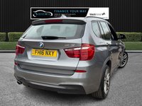 USED 2016 16 BMW X3 2.0 20d M Sport SUV 5dr Diesel Auto xDrive Euro 6 (s/s) (190 ps) HERE AT MOTOR SWITCH YOUR NEW MOTOR IS JUST A SWITCH AWAY WITH THIS BMW X3 20D M SPORT SUV 5DR 2.0 DIESEL AUTOMATIC XDRIVE EURO 6, WHICH COMES WITH A FULL 12 MONTHS NATIONWIDE WARRANTY AND ALSO COMES WITH A FULL 12 MONTHS MOT, THIS VEHICLE IS WELL MAINTAINED WITH 8 X SERVICE HISTORY STAMPS WITH THE LASY SERVICE BEING DONE AT 57316 MILES - 25.07.2025, ALSO COMES WITH 2 KEYS AND HAS LOW MILEAGE, FINANCE AVAILABLE FROM 10.9% APR, DELIVERY AVAILABLE, PART EX WELCOME, FULLY VALETED
