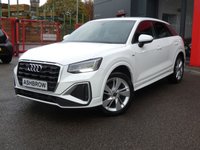 USED 2021 21 AUDI Q2 1.0 TFSI 30 S line 5d 110 S/S 1 OWNER FROM NEW, GOOD SERVICE HISTORY, SAT NAV, AUDI SMART PHONE FOR APPLE CARPLAY / ANDROID AUTO, ELECTRIC TAILGATE, ELECTRIC FOLDING HEATED MIRRORS, REAR PARKING SENSORS, LED LIGHTS, RAIN & LIGHT SENSORS, AUTO DIM REAR VIEW MIRROR, CRUISE CONTROL & SPEED LIMITER, HALF LEATHER INTERIOR, SPORT SEATS, DAB RADIO, BLUETOOTH, MANUAL 6 SPEED, 18 INCH ALLOY WHEELS, LEATHER MULTIFUNCTION STEERING WHEEL, AIR CONDITIONING, AUX & USB, AUTO HOLD, ILLUMINATING VANITY MIRRORS, DRIVE SELECT