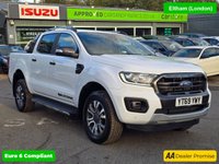 USED 2019 69 FORD RANGER 2.0 EcoBlue Wildtrak Pickup, 1 owner, 7 services, Timing Belt Feb 25, Euro 6 ULEZ, automatic, A/C, heated leather, sat nav, rear camera, + VAT @ 20%. This 2019 Ford Ranger Wildtrak is a robust and capable vehicle, ready for any challenge. Powered by a 2.0L diesel engine and featuring Four Wheel Drive,with a full service history with a cam belt change in jan 25.This Euro 6 compliant model comes equipped with Bi-Xenon headlights for excellent visibility, Traction Control and Electronic Stability Control for enhanced safety, and a leather wrapped steering wheel for a comfortable driving experience. Rear parking sensors are also included to assis