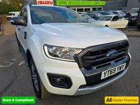 USED 2019 69 FORD RANGER 2.0 EcoBlue Wildtrak Pickup, 1 owner, 7 services, Timing Belt Feb 25, Euro 6 ULEZ, automatic, A/C, heated leather, sat nav, rear camera, + VAT @ 20%. This 2019 Ford Ranger Wildtrak is a robust and capable vehicle, ready for any challenge. Powered by a 2.0L diesel engine and featuring Four Wheel Drive,with a full service history with a cam belt change in jan 25.This Euro 6 compliant model comes equipped with Bi-Xenon headlights for excellent visibility, Traction Control and Electronic Stability Control for enhanced safety, and a leather wrapped steering wheel for a comfortable driving experience. Rear parking sensors are also included to assis