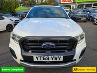 USED 2019 69 FORD RANGER 2.0 EcoBlue Wildtrak Pickup, 1 owner, 7 services, Timing Belt Feb 25, Euro 6 ULEZ, automatic, A/C, heated leather, sat nav, rear camera, + VAT @ 20%. This 2019 Ford Ranger Wildtrak is a robust and capable vehicle, ready for any challenge. Powered by a 2.0L diesel engine and featuring Four Wheel Drive,with a full service history with a cam belt change in jan 25.This Euro 6 compliant model comes equipped with Bi-Xenon headlights for excellent visibility, Traction Control and Electronic Stability Control for enhanced safety, and a leather wrapped steering wheel for a comfortable driving experience. Rear parking sensors are also included to assis
