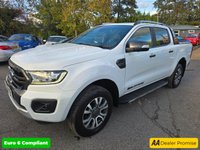 USED 2019 69 FORD RANGER 2.0 EcoBlue Wildtrak Pickup, 1 owner, 7 services, Timing Belt Feb 25, Euro 6 ULEZ, automatic, A/C, heated leather, sat nav, rear camera, + VAT @ 20%. This 2019 Ford Ranger Wildtrak is a robust and capable vehicle, ready for any challenge. Powered by a 2.0L diesel engine and featuring Four Wheel Drive,with a full service history with a cam belt change in jan 25.This Euro 6 compliant model comes equipped with Bi-Xenon headlights for excellent visibility, Traction Control and Electronic Stability Control for enhanced safety, and a leather wrapped steering wheel for a comfortable driving experience. Rear parking sensors are also included to assis