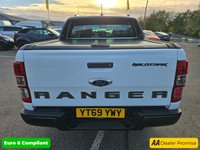 USED 2019 69 FORD RANGER 2.0 EcoBlue Wildtrak Pickup, 1 owner, 7 services, Timing Belt Feb 25, Euro 6 ULEZ, automatic, A/C, heated leather, sat nav, rear camera, + VAT @ 20%. This 2019 Ford Ranger Wildtrak is a robust and capable vehicle, ready for any challenge. Powered by a 2.0L diesel engine and featuring Four Wheel Drive,with a full service history with a cam belt change in jan 25.This Euro 6 compliant model comes equipped with Bi-Xenon headlights for excellent visibility, Traction Control and Electronic Stability Control for enhanced safety, and a leather wrapped steering wheel for a comfortable driving experience. Rear parking sensors are also included to assis