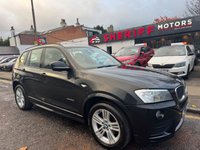USED 2013 62 BMW X3 2.0 20d M Sport SUV 5dr Diesel Auto xDrive Euro 5 (s/s) (184 ps) Buy with Complete Confidence from Sheriff Motors, All our vehicles are extensively road tested and thoroughly inspected prior to sale. Each vehicle comes with a new 1 year mot and we rectify all advisories and failures at no additional cost to our customers, plus a full oil and filter service. For added peace of mind, every car includes a 6 month complimentary RAC Warranty, 12 months Rac Breakdown Cover giving you complete confidence when you buy from Sheriff Motors.