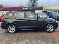 USED 2013 62 BMW X3 2.0 20d M Sport SUV 5dr Diesel Auto xDrive Euro 5 (s/s) (184 ps) Buy with Complete Confidence from Sheriff Motors, All our vehicles are extensively road tested and thoroughly inspected prior to sale. Each vehicle comes with a new 1 year mot and we rectify all advisories and failures at no additional cost to our customers, plus a full oil and filter service. For added peace of mind, every car includes a 6 month complimentary RAC Warranty, 12 months Rac Breakdown Cover giving you complete confidence when you buy from Sheriff Motors.
