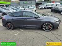 USED 2020 Y HYUNDAI I30 Grey 2.0 T-GDi N Performance Fastback, 39,900 miles, Euro 6 ULEZ, 6-Speed, A/C, Part Leather, Heated Seats, Sat Nav, Rear Camera, FSH, great spec. This 2020 Hyundai i30 T-GDi N Performance boasts a full service history at 6k, 16k, 26k, 33k, 38k, and with its last service completed on 2025-09-26 at 39,515 miles, offering peace of mind alongside its remaining 3 months warranty. This Euro 6 compliant model features a powerful 2.0L petrol engine and comes equipped with advanced LED headlamps, automatic headlights with a dusk sensor, and dual zone climate control for your comfort. Connectivity is seamless with Android Auto integration, and park