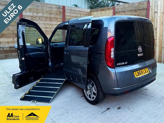 View our Fiat Doblo 4 Seat Side Entry Passenger Up Front Wheelchair Access Vehicle WAV