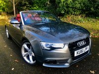 USED 2016 16 AUDI A5 CABRIOLET 2.0 TFSI SE Convertible 2dr Petrol S Tronic quattro Euro 6 (s/s) (230 ps)QUATTRO-4X4-FULL RED LEATHER SPORTS SEATS//FRONT AND REAR PARK ASSIST//LADY OWNER SINCE 2021 WITH EXCELLENT SERVICE HISTORY//BLUETOOTH//DAD//NEW MOT AND FRONT TYRES S-TRONIC QUATTRO Euro 6 (s/s) (230 ps)QUATTRO-4X4-FULL RED LEATHER SPORTS HEATED SEATS//FRONT AND REAR PARK ASSIST//SAT-NAV//LADY OWNER SINCE 2021 WITH EXCELLENT SERVICE HISTORY//BLUETOOTH//DAD