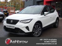 USED 2023 23 SEAT ARONA 1.0 TSI SE Technology 5d DSG 110 S/S DIGITAL DASH, SAT NAV, FULL LINK FOR WIRELESS APPLE CARPLAY / ANDROID AUTO, WIRELESS PHONE CHARGER, REAR PARKING SENSORS, ECO LED LIGHTS, AUTO LIGHTS, ELECTRIC MIRRORS, CRUISE CONTROL & SPEED LIMITER, LANE ASSIST, DAB RADIO, BLUETOOTH PHONE & MEDIA, DSG AUTOMATIC GEARBOX, BLACK CONTRAST ROOF, ROOF RAILS, 17 INCH ALLOY WHEELS, AIR CON, VOICE CONTROL, 2x USB C PORTS, LEATHER FLAT BOTTOM MULTIFUNCTION STEERING WHEEL, 1 OWNER FROM NEW, SERVICE HISTORY
