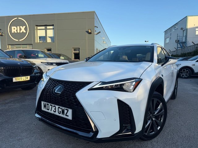 2023 73 Lexus Ux 2.0 250h F Sport Design SUV 5dr Petrol Hybrid E-CVT Euro 6-FINISHED IN F SPORT WHITE WITH IVORY LEATHER UPHOLSTERY-ELECTRIC FOLDING MIRRORS-BLUETOOTH-CRUISE CONTROL-SATNAV-REVERSE CAMERA-DAB RADIO-HEATED SEATS-HEATED STEERING WHEEL-DUAL ZONE CLIMATE CONTROL