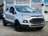 USED 2017 67 FORD ECOSPORT 1.0T EcoBoost Titanium SUV 5dr Petrol Manual 2WD Euro 5 (s/s) (125 ps) Finished in MOONSTONE SILVER with contrasting HEATED PART LEATHER trim. This Ford EcoSport has it all, because it has room for four adults and is fun to drive for a high-riding car. To conclude it is a small, high-riding SUV with agile handling, making it a pleasure to drive. Features include, PART Heated Leather Seats, DAB Radio, B/Tooth, Front Fogs, Tinted windows, 17" Black Alloys, Park Sensors 2 Keys and much more. Serviced at 39961 miles and on arrival at 78591 miles.