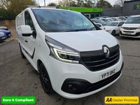 USED 2021 71 RENAULT TRAFIC 2.0 dCi ENERGY 28 Black Edition Van,, Euro 6 ULEZ, Automatic, Cruise, DAB, Bluetooth, A/C, Rear Sensors & Camera, + VAT @ 20%. This 2021 Renault Trafic boasts an MOT valid until September 2026, offering excellent peace of mind for the coming years. This dCi ENERGY 28 Black Edition SWB Standard Roof model is powered by an efficient 2.0 litre diesel engine, meeting Euro 6 emissions standards. It comes equipped with a rear parking camera and rear parking sensors to assist with manoeuvring, alongside a wide view mirror that includes blind spot assistance. For your entertainment and connectivity, enjoy the DAB radio with Blu