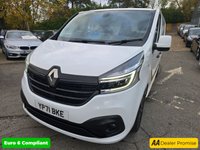 USED 2021 71 RENAULT TRAFIC 2.0 dCi ENERGY 28 Black Edition Van,, Euro 6 ULEZ, Automatic, Cruise, DAB, Bluetooth, A/C, Rear Sensors & Camera, + VAT @ 20%. This 2021 Renault Trafic boasts an MOT valid until September 2026, offering excellent peace of mind for the coming years. This dCi ENERGY 28 Black Edition SWB Standard Roof model is powered by an efficient 2.0 litre diesel engine, meeting Euro 6 emissions standards. It comes equipped with a rear parking camera and rear parking sensors to assist with manoeuvring, alongside a wide view mirror that includes blind spot assistance. For your entertainment and connectivity, enjoy the DAB radio with Blu