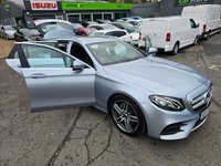 USED 2018 67 MERCEDES-BENZ E-CLASS Silver 2.0 E220d AMG Line Estate, 56,300 miles, 2 owners, Euro 6 ULEZ, Automatic, Bluetooth, Heated Half leather, Sat Nav, Cruise Control, FSH. This 2018 Mercedes Benz E Class E220d AMG Line presents an exceptional opportunity with its remarkably low mileage of just 56,300 miles for its age. This Euro 6 compliant model boasts a powerful yet efficient 2.0 litre diesel engine, delivering an impressive 0-60mph acceleration in only 7.7 seconds. The AMG Line trim ensures a sporty aesthetic and enhanced driving experience, complemented by a generously sized boot, offering practicality for all your needs.  The performance figures for this E Cl